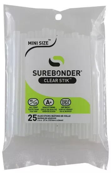 .27 In. D X 4 In. L All Purpose Mini Glue Sticks Clear 25 Pk