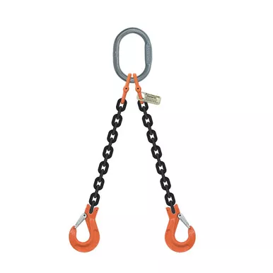 3/4" x 5 ft Type DOS 2-Leg Grade 100 Chain Sling - 61100 lbs WLL